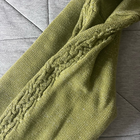 High Sierra Shimmery Olive Turtleneck Sweater - Picture 6 of 6